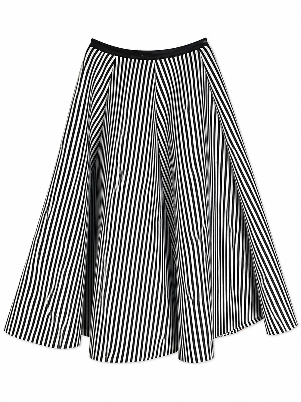 The Vintage Shop Black & White Striped Circle Skirt